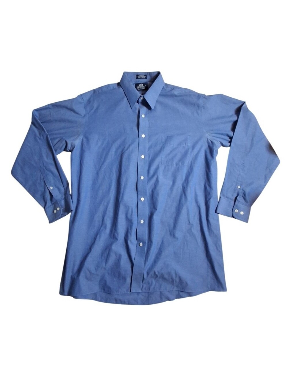 Stafford Oxford Shirt Mens 17.5 37/38 X-Tall Blue Wrinkle Free Button Down